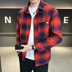 C317-6701-P95    2025春季新款千鸟格衬衫式夹克薄款外套男图片