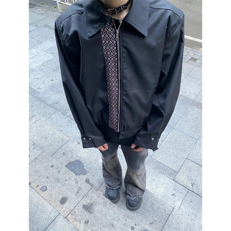 【有货】设计感拼接夹克外套男美式潮牌短款上衣HT95CC-特P65,男装夹克,星座1007（原301D）