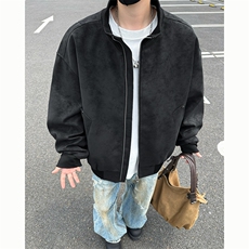 数据款棒球领飞行夹克雾感夹克街头教练翻领外套26183P60，男装夹克，电商A128