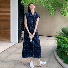 【大量现货】短袖牛仔连衣裙女2025夏季新款2C227/2556/P150K208，女装连衣裙，2C227