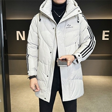 标50白鸭绒中长款羽绒服男连帽加厚外套冬装男B317-6151-P265，男装羽绒服，电商B317