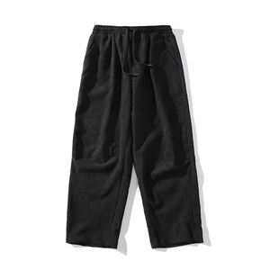 灯芯绒休闲裤子男秋季百搭直筒阔腿裤潮流宽松拖地裤K81P45控58图片