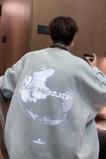 圆领麂皮绒卫衣男宽松反光中性印花休闲上衣A071-W03-P60，男装卫衣，电商A071