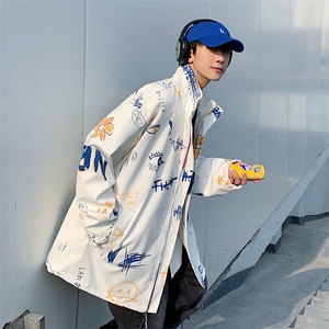 TP30W310两面穿风衣外套新款白底棒球服韩版宽松时尚夹克上衣图片