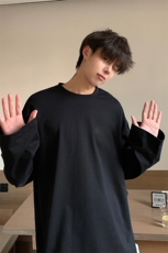 休闲个性时尚简约圆领宽松上衣韩版情侣款复古长袖HY10TP17控29，男装卫衣，电商A102B