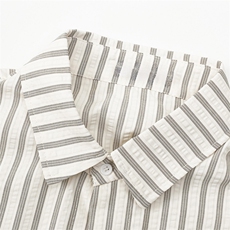 美式潮牌高街复古泡泡纱竖条纹日系肌理长袖衬衫男女休闲宽松衬衣，男装衬衫，电商A443