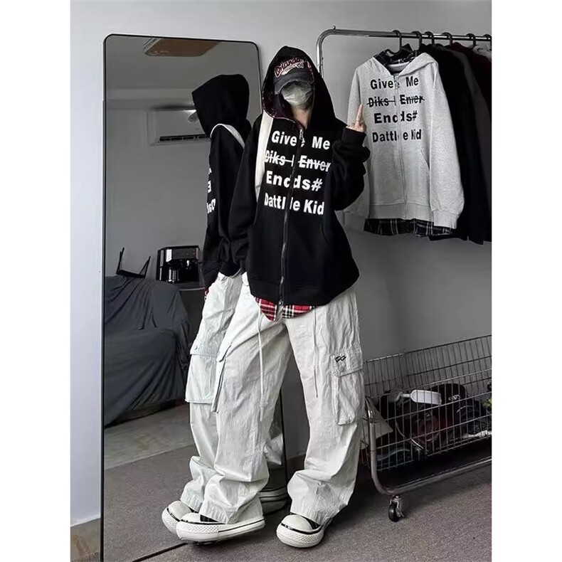 Y748-P42重磅假两件格子拼接连帽卫衣男女春秋季潮牌百搭情侣,男装T恤,电商B323A