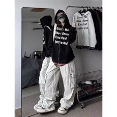 Y748-P42重磅假两件格子拼接连帽卫衣男女春秋季潮牌百搭情侣，男装T恤，电商B323A
