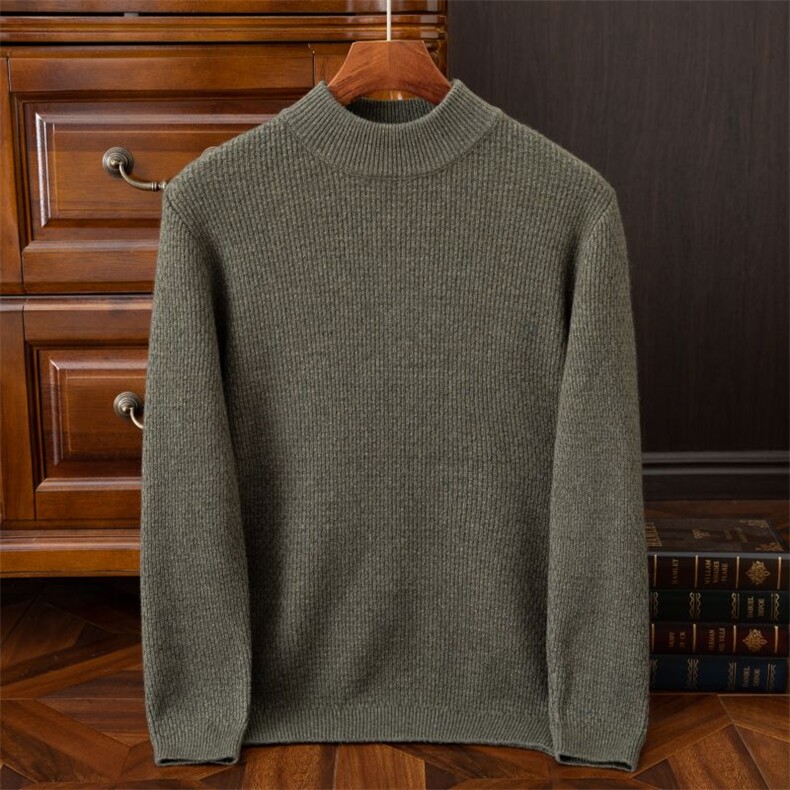 2024秋季新款圆领长袖纯色男士套头衫休闲舒适，男装羊绒套衫，星纬羊绒