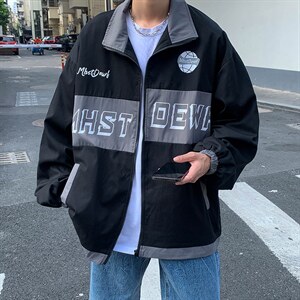 Wt159-P52潮拼接拼色撞色夹克外套图片