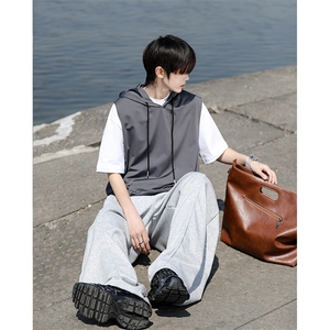 M-8XL特大码冰丝速干连帽背心男篮球运动无袖健身服坎肩TDX315P35图片