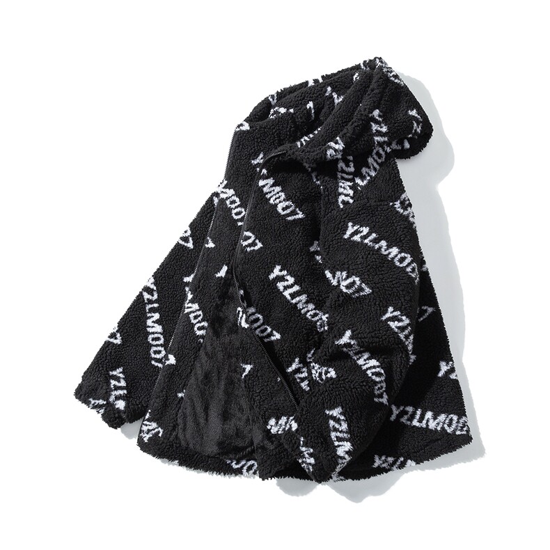 1白底定制LOGO羊羔毛棉衣大码M-5XL连帽棉衣外套男78710P105控148，男装棉衣，星座226-2