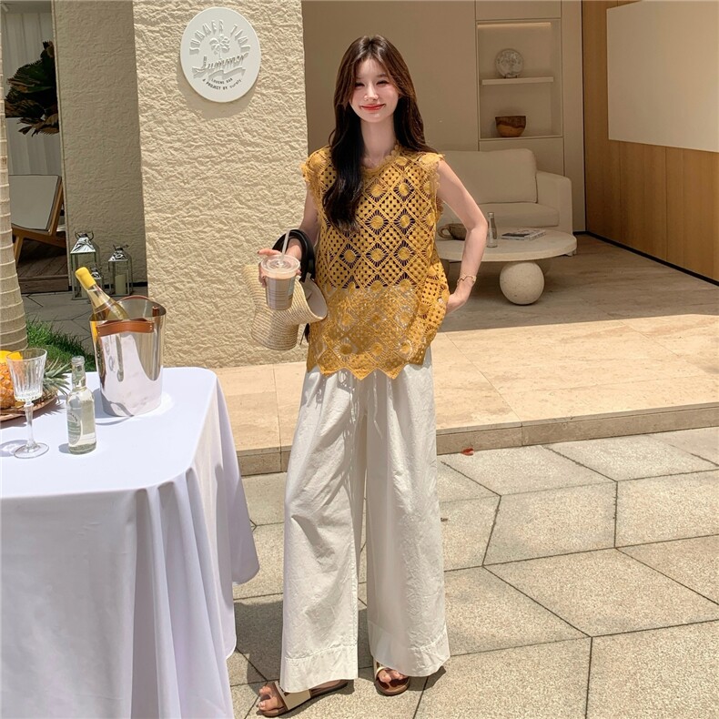 夏季蕾丝无袖小衫女，女装蕾丝衫/雪纺衫，浙宝069