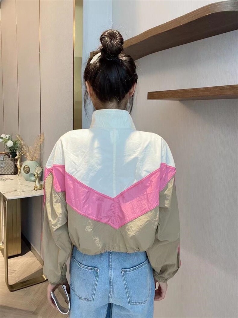 新款撞色时尚休闲短款防晒服,女装其它,L·H·X