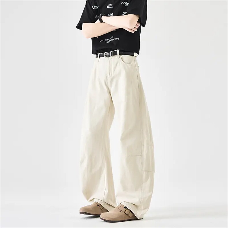 1506-1/KA1491/P54美式高街弯刀休闲裤男设计感褶皱直筒裤子，男装休闲裤，星座1506-1