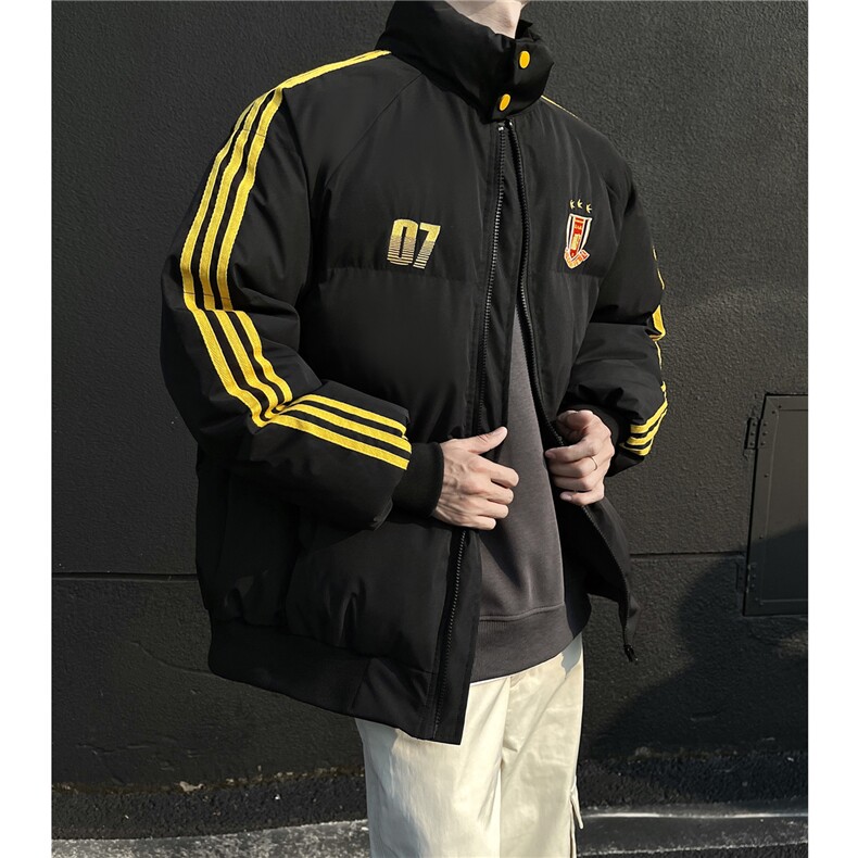 冬装新品 港风织带棉服 刺绣logo棉衣休闲加厚外套男 G1105 P118图片