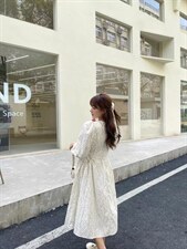 高品质蕾丝复合印花连衣裙，女装连衣裙，Balance Studio(2F)