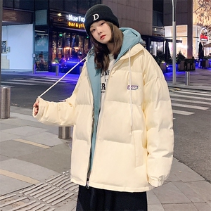 冬季假两件连帽外套情侣PU皮加厚棉衣棉服 A071-Y266-P125图片