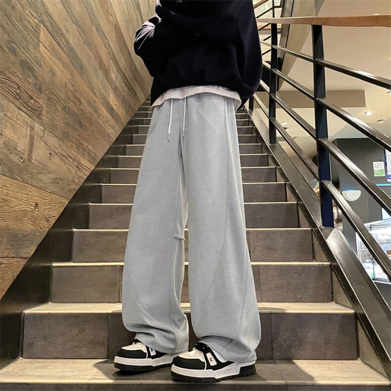 秋冬保暖星空呢休闲裤高级感柔软垂顺解构呢料裤504-K223-P60控88,男装休闲裤,星座504