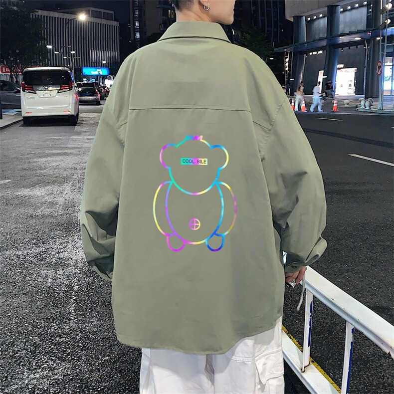 春季长袖衬衫男宽松港风衬衣男外套男CSCS276-P40，男装衬衫，电商B371