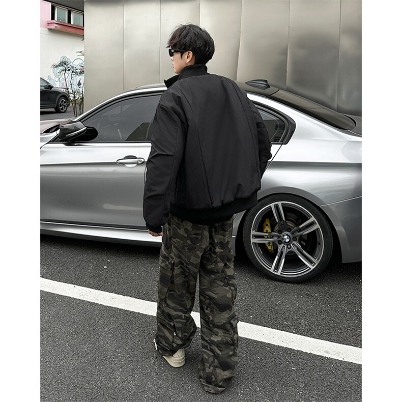 美式廓形棉衣冬季立领加厚保暖休闲百搭棉服外套,男装棉衣,星座410-7