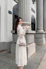 现货，衬衣娃娃领磨毛连衣裙，女装连衣裙，艾丹迪蔓