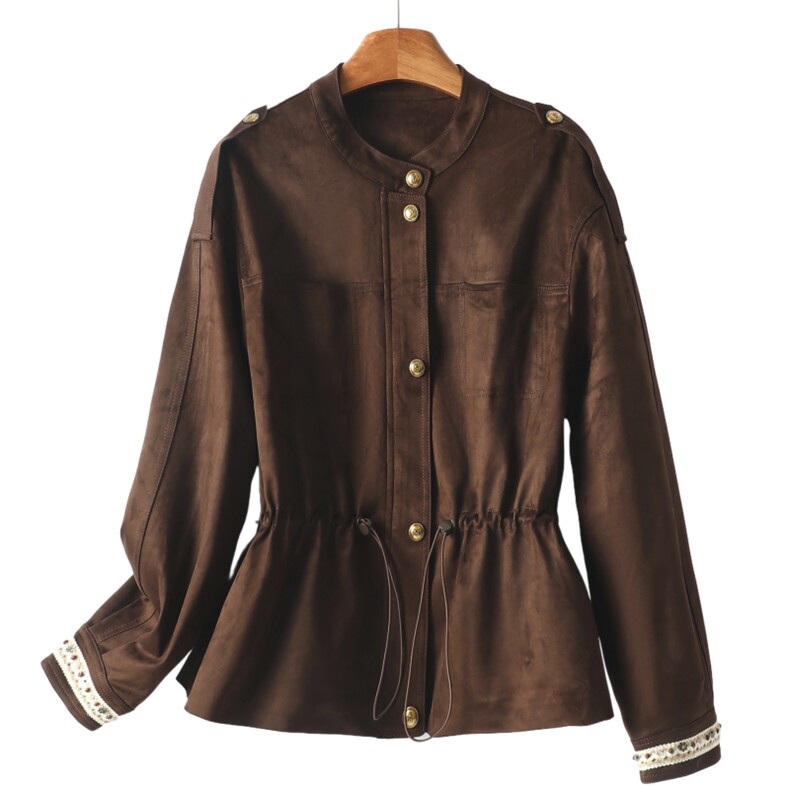 大量现货25冬新90绒麂皮绒夹羽绒外套2D044-802-P240-K358,女装羽绒服,2D044