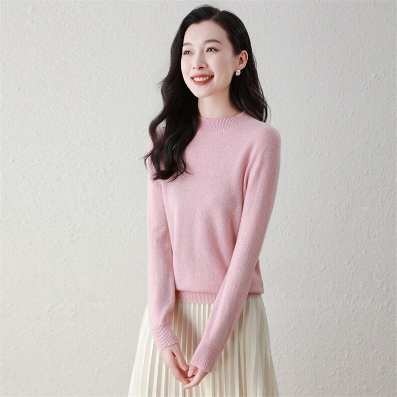半高领羊绒衫女100%纯山羊绒秋冬新款洋气内搭长袖打底衫毛衣，女装羊绒衫，阿舍尔精品