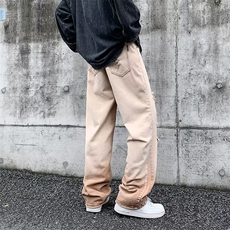 美式高街水洗做旧破洞渐变牛仔裤男ins复古宽松休闲裤N01012-P50，男装牛仔裤，星座308B-1