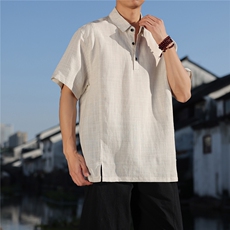 2026夏季新款风天丝莱赛尔纯色T恤宽松大码CS2602，男装T恤，电商A008