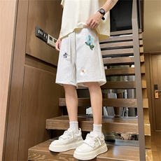 A23-特P25美式cleanfit小花刺绣裤子男款夏季，男装休闲裤，电商B369（原A024）