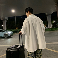S79-P37夏季宽松型口袋拉链短信衬衫，男装衬衫，星座1501-1
