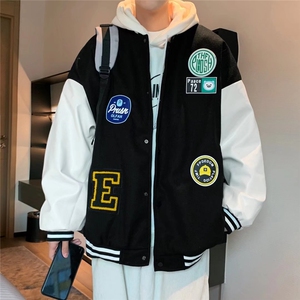 拼接印花情侣棒球服男春秋休闲夹克W1114P60图片