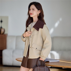 2025冬装新款加绒拼接棉衣女宽松，女装棉衣/棉服，依万里