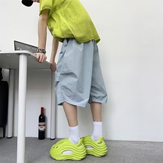 FOFWMODE美式冰丝速干多巴胺短裤男百搭宽松休闲刺绣七分沙滩裤，男装牛仔裤，四季星座505