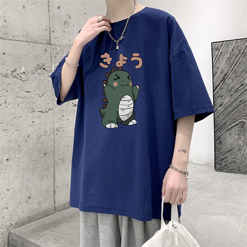 YT26037-P30亚短袖t恤男大码五分袖男宽松七分袖港风模特,男装T恤,电商A040