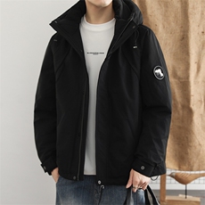 90鸭绒美式工装御寒羽绒服男冬季2025新款连帽冲锋衣保暖外套，男装夹克，星座914