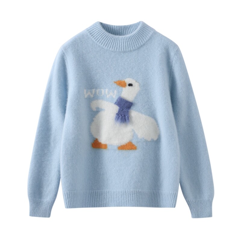 新款百搭半高领休闲羊毛套衫·，童装儿童羊毛衫，鑫贝羊绒