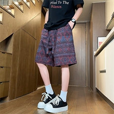 短裤男夏季美式复古拼接五分裤潮牌宽松大码XZ102B-1DK2503P25，男装牛仔裤，星座102B-1