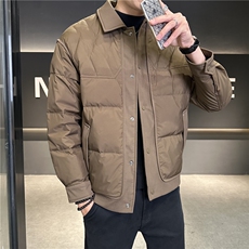 冬季新款白鸭绒防寒加厚翻领简约羽绒服外套上衣男YR116P165，男装羽绒服，电商B226-2（原B217-2）
