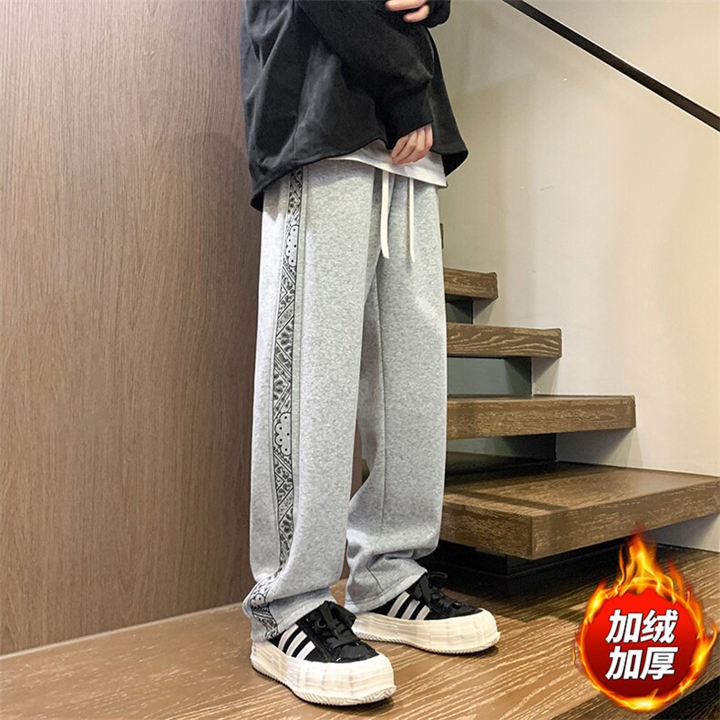 木地板新款男百搭设计感加绒港风休闲裤K66H-P50,男装卫衣,星座717
