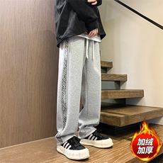 木地板新款男百搭设计感加绒港风休闲裤K66H-P50，男装卫衣，星座717