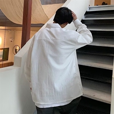 2025春款新款帅气长袖衬衫男外套潮流白色衬衣CC636P40，男装衬衫，星座1108