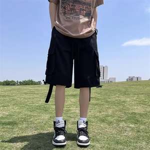 工装短裤男港风潮大口袋个性2023夏季新款ins宽松五分裤K4035-P36图片