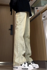B221美式ins高街暗黑小众拼接修身牛仔裤LK24157-P60控78，男装牛仔裤，电商B221