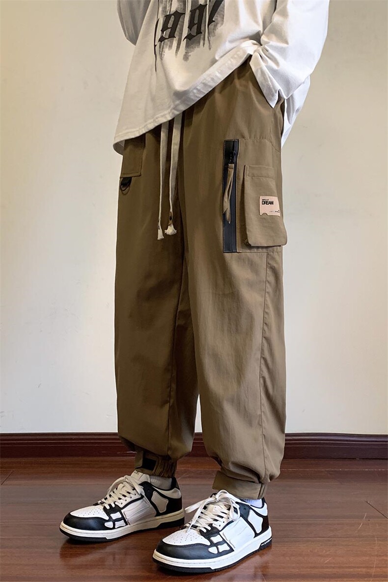 港风工装休闲裤男宽松直筒束脚伞兵裤KP805P50,男装休闲裤,星座1204-3