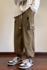 港风工装休闲裤男宽松直筒束脚伞兵裤KP805P50，男装休闲裤，星座1204-3