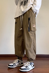 港风工装休闲裤男宽松直筒束脚伞兵裤KP805 P50图片