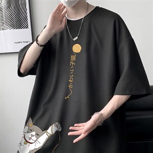 HT73013-P22 华夫格t恤男短袖男大码五分袖 大皂风图片