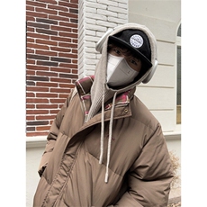 冬季日系格纹双面穿棉服外套美拉德小众设计保暖格子面包服棉衣男，男装棉衣，星座506A